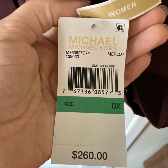 NWT Michael Kors trench coat/rain coat, merlot, 0X - Picture 4 of 6
